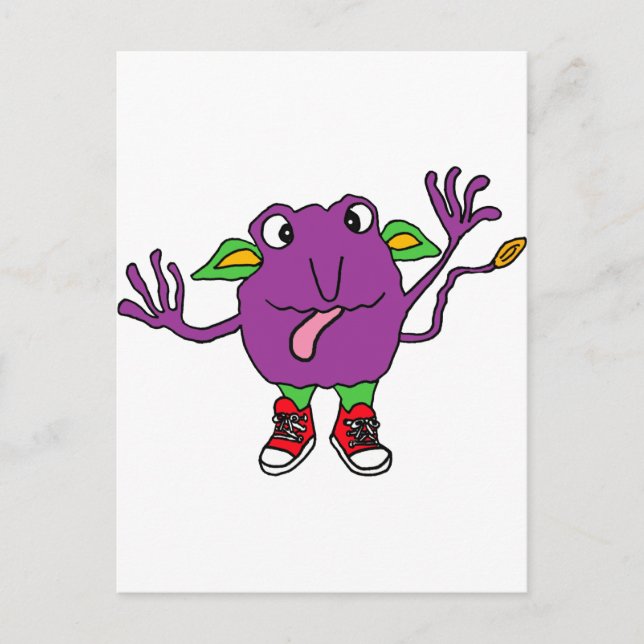XX- Funny Purple Tickle Monster Postcard (Front)