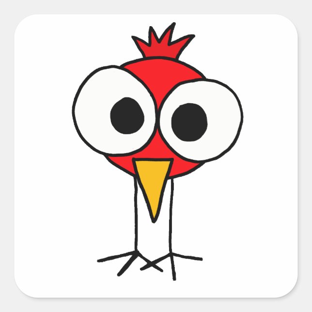 XX- Funny Redbird Cartoon Square Sticker (Front)