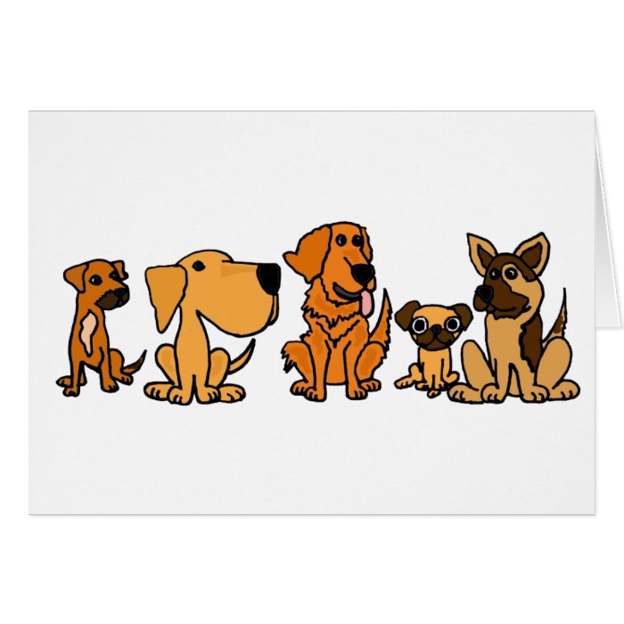 XX  Funny Rescue Dogs Group Cartoon Cards