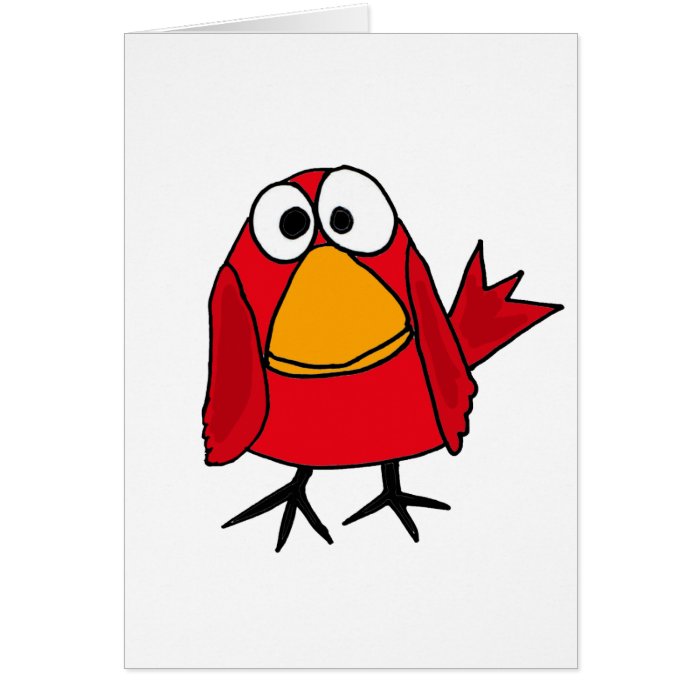 XX  Funny Sad Cardinal Bird Cartoon Greeting Cards