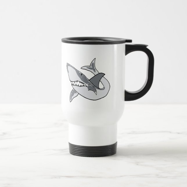 XX- Funny Shark Cartoon Travel Mug (Right)