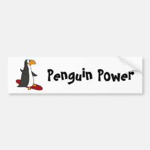 XX- Funny Snowboarding Penguin Bumper Sticker