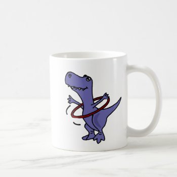 Xx- Funny T-rex Dinosaur Using Hula Hoop Coffee Mug by inspirationrocks at Zazzle