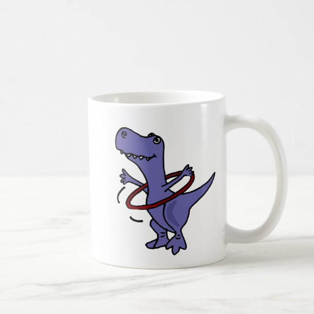 XX- Funny T-rex Dinosaur Using Hula Hoop Coffee Mug (Right)