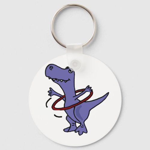 XX_ Funny T_rex Dinosaur Using Hula Hoop Keychain