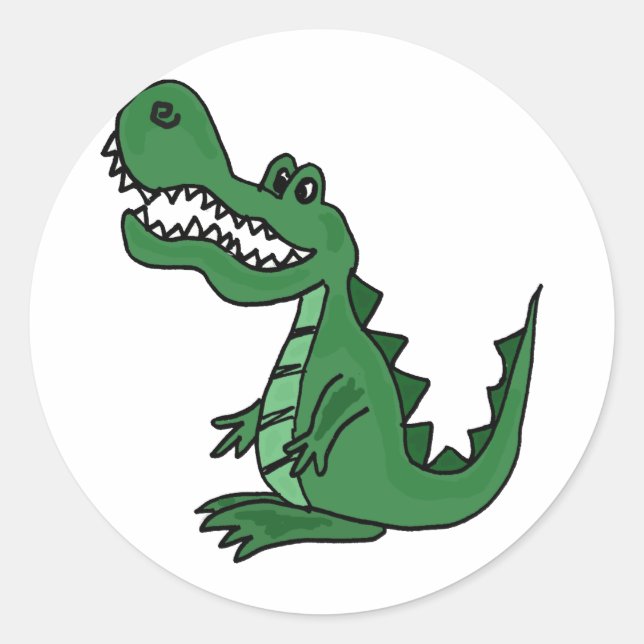 XX- Gator Cartoon Classic Round Sticker (Front)