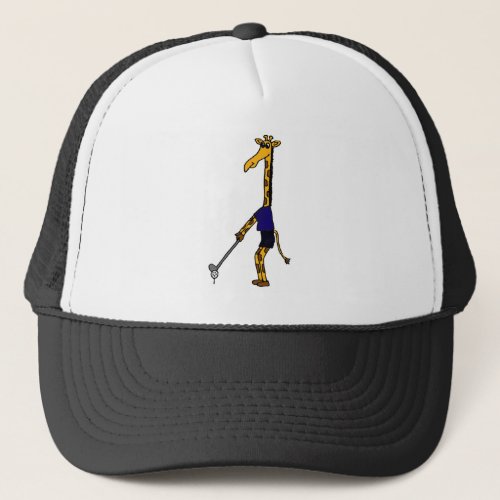 XX_ Giraffe Playing Golf Design Trucker Hat