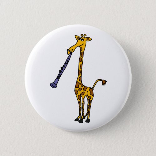 XX_ Giraffe Playing the Clarinet Pinback Button