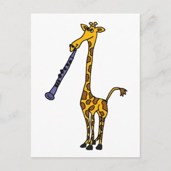 Xx- Giraffe Playing The Clarinet Postcard by tickleyourfunnybone at Zazzle