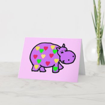 Xx- Happy Hippo Hearts Card by naturesmiles at Zazzle