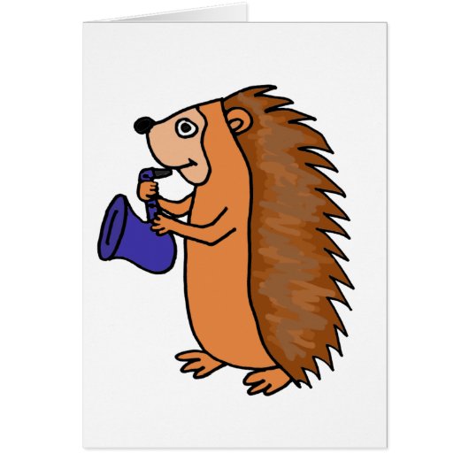 XX- Hedgehog Playing Saxophone Cartoon (Front)