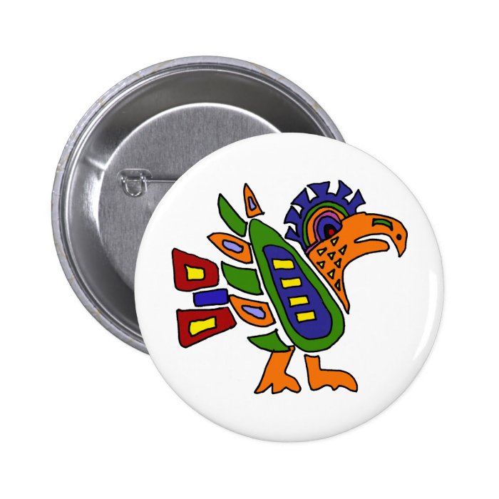 XX  Mexican Style Colorful Eagle Button