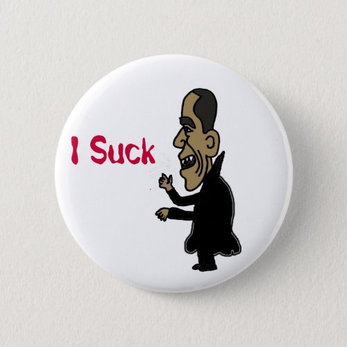 XX_ Obama the Vampire Political Cartoon Pinback Button