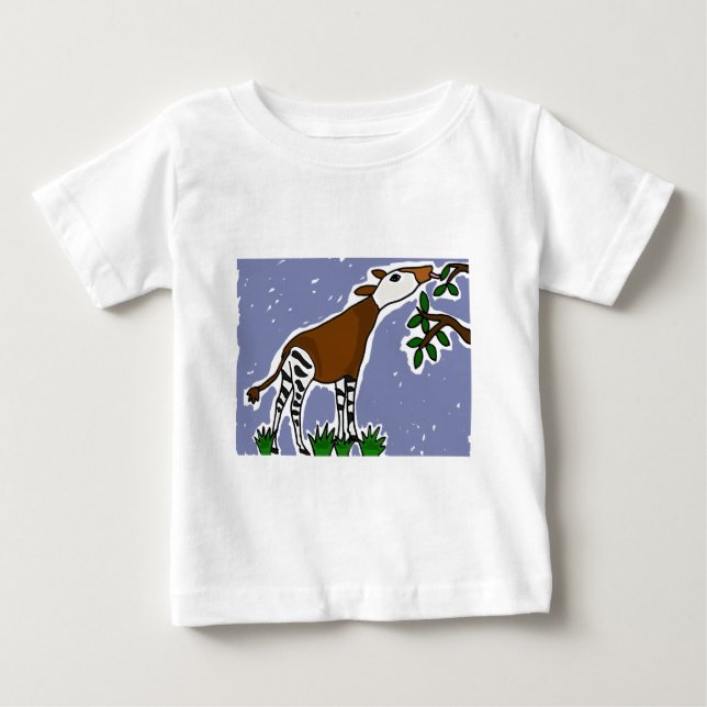 XX- Okapi Art Cartoon Baby T-Shirt (Front)