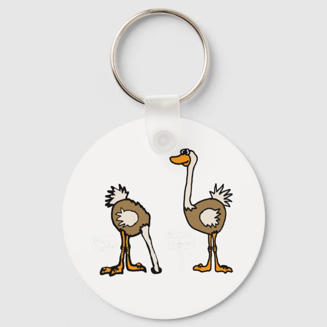 XX- Ostriches in Sand Keychain (Front)