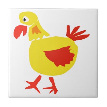 Xx- Primitive Art Chicken Ceramic Tile by naturesmiles at Zazzle