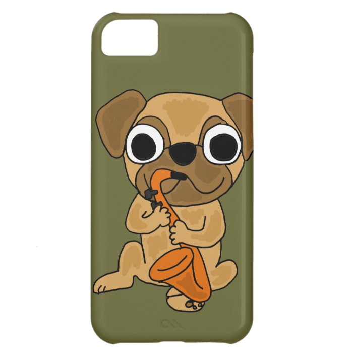 XX  Pug Playing Saxophone Cartoon Case For iPhone 5C