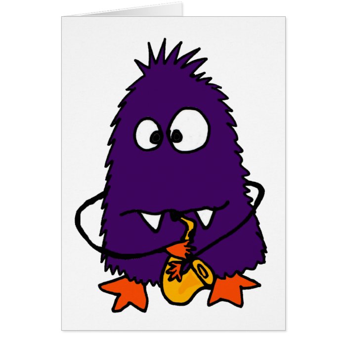 XX  Purple Monster Playing Saxophone Cards