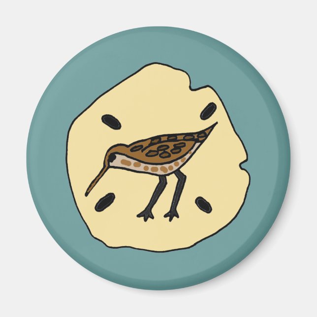 XX- Sandpiper on a Sanddollar Beach Design Magnet (Front)