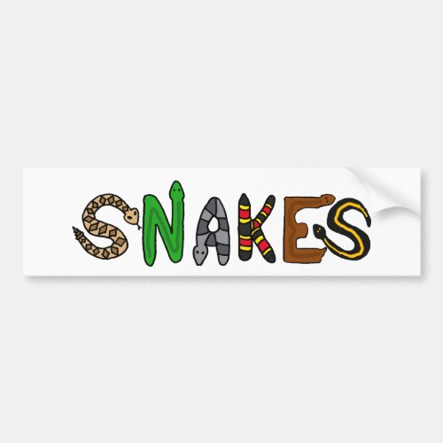 XX_ Snakes Letters Art Bumper Sticker