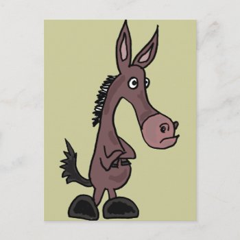 Xx- Stubborn Mule Or Donky Cartoon Postcard by patcallum at Zazzle