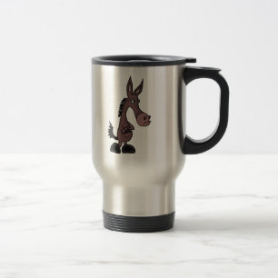 XX- Stubborn Mule or Donky Cartoon Travel Mug