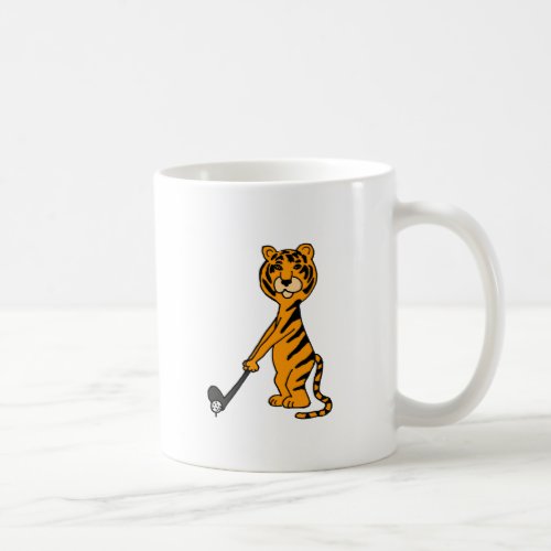 XX_ Tiger Playing Golf Cartoon Coffee Mug