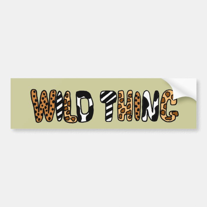 XX  Wild Thing Animal Print Design Bumper Stickers