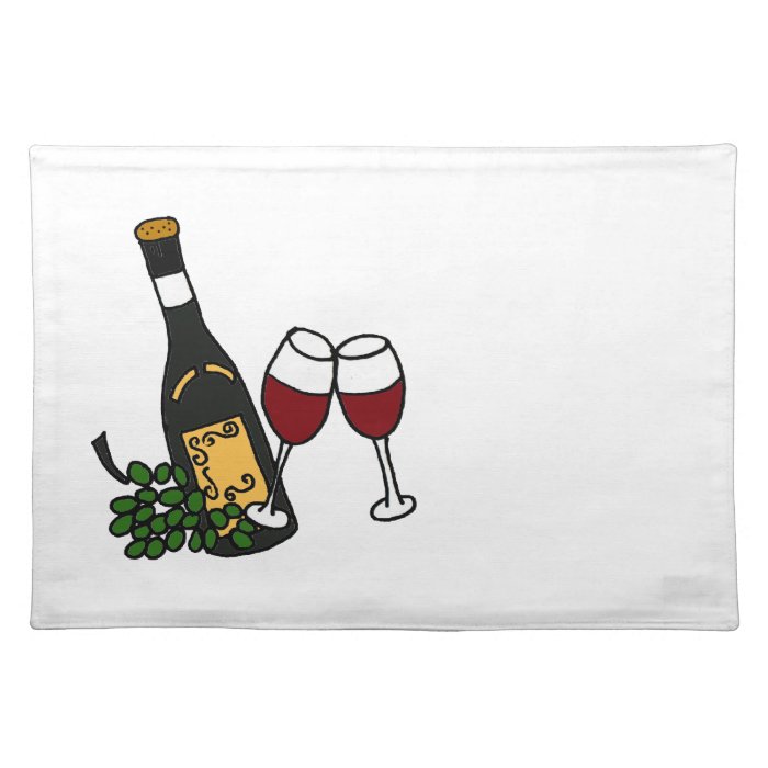 XX  Wine and Grapes Art Design Placemats