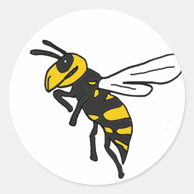 XX- Yellow Jacket Art Classic Round Sticker (Front)