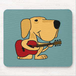 XX- Yellow Labrador Retriever Playing Guitar Mouse Pad