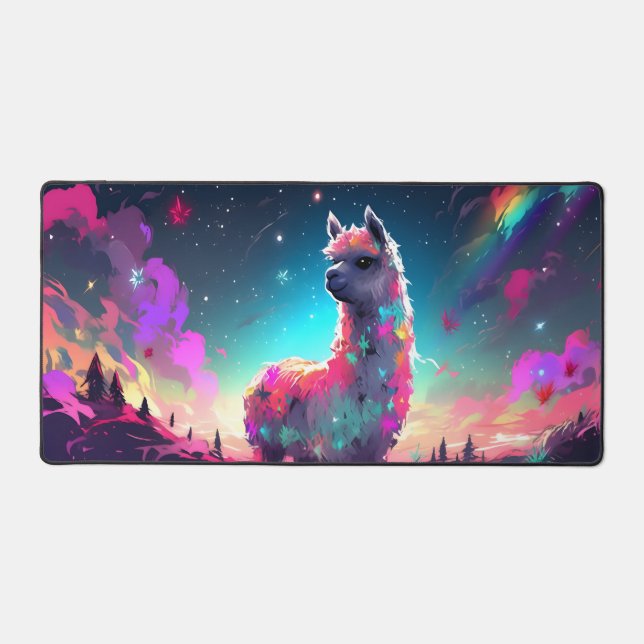 XXL Desktop Mouse Pad for Computer Galaxy Llama  (Front)