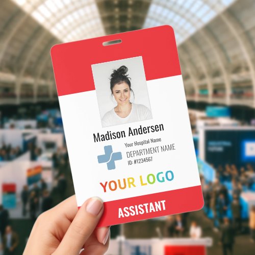 XXL Personalized Hospital Employee Logo & Photo ID Badge