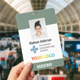 XXL Personalized Hospital Employee Logo & Photo ID Badge