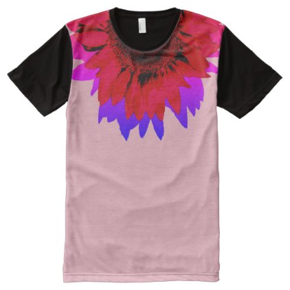 XXL Red Sunflower Pink All-Over-Print Shirt