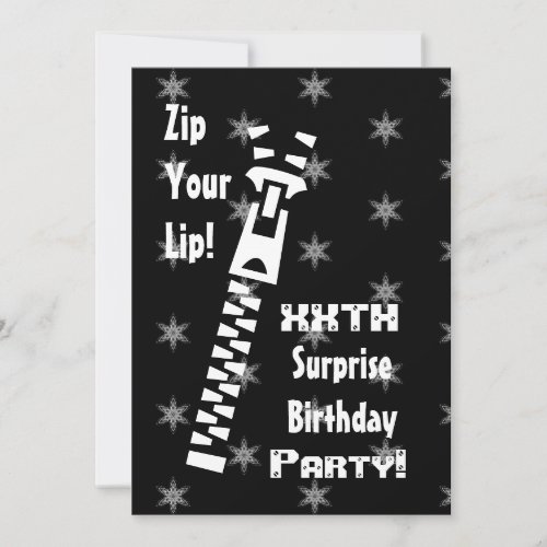 xxth SURPRISE Black and White Birthday Party SB012 Invites