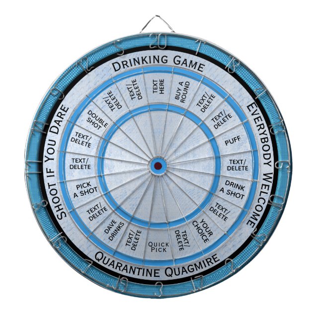 xxx SEE UPDATED Drink Game Quarantine Quagmire Dart Board (Front)
