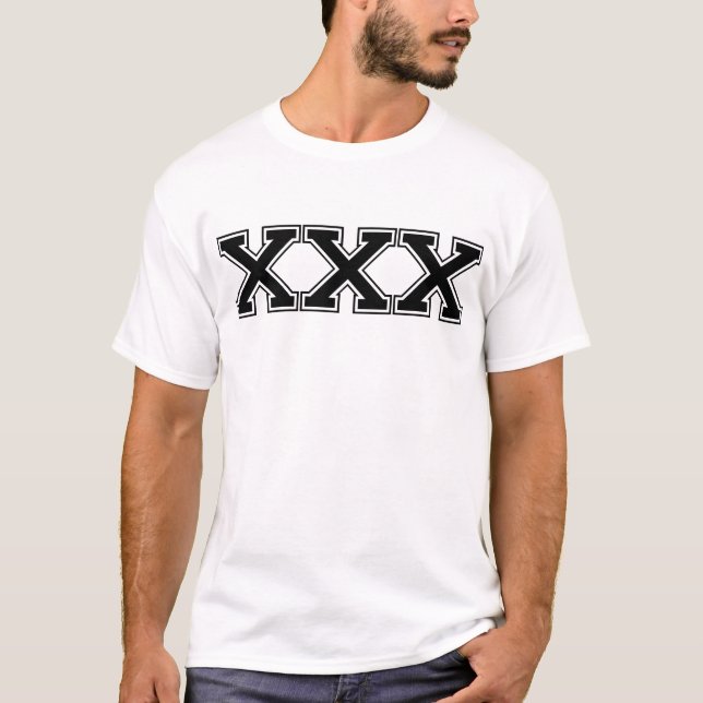 XXX Varsity Black T-Shirt (Front)
