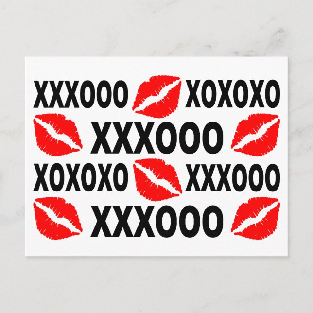 XXXOOO LIPS postcard, customize Postcard (Front)
