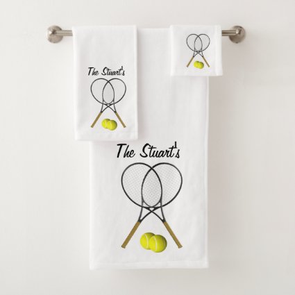 xxxxx Personal Tennis Doubles White Bath Towel Set