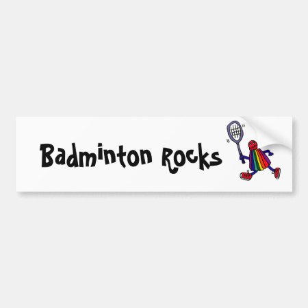 Xy- Funny Badminton Birdie Cartoon Bumper Sticker