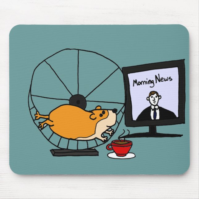 XY- Funny Hamster on an Exercise Wheel Satire Mouse Pad (Front)