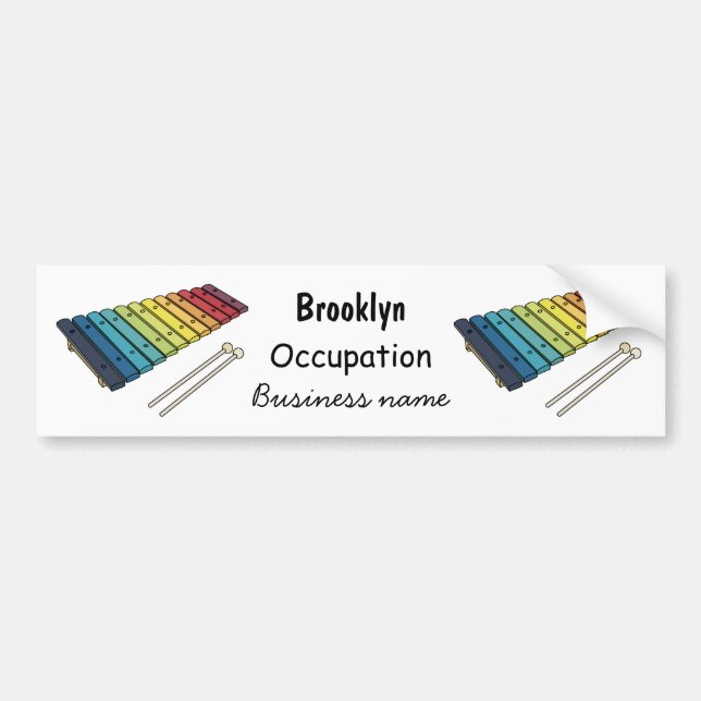 Xylophone cartoon illustration bumper sticker (Front)