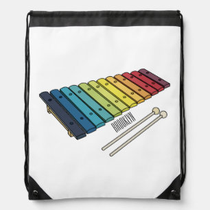 Xylophone cartoon illustration drawstring bag