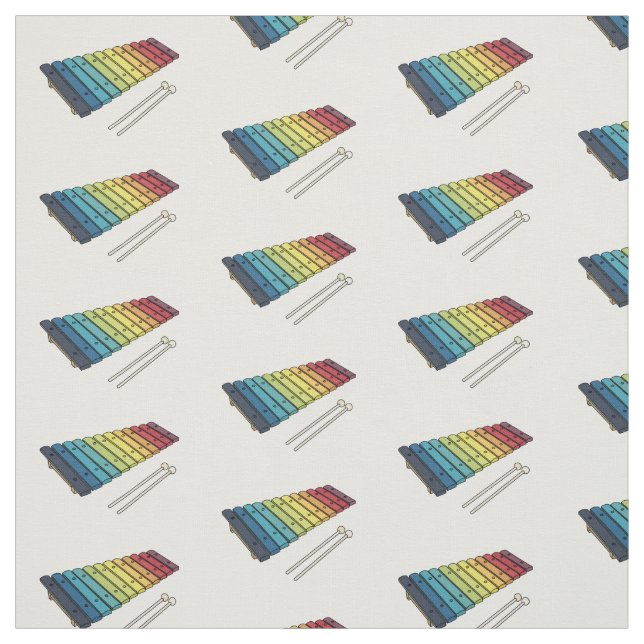 Xylophone cartoon illustration fabric (Swatch)