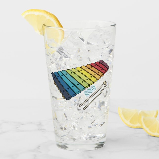 Xylophone cartoon illustration glass (Front Ice)
