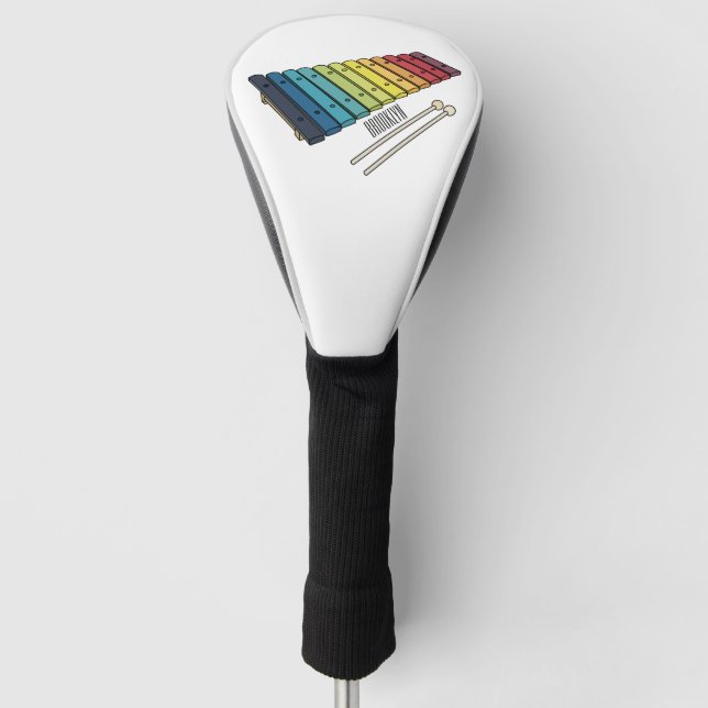 Xylophone cartoon illustration golf head cover (Front)