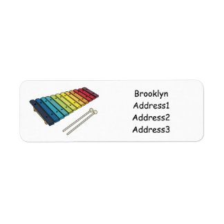 Xylophone cartoon illustration label