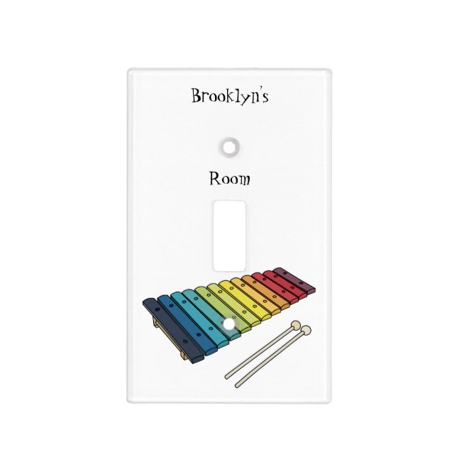 Xylophone cartoon illustration light switch cover (Front)