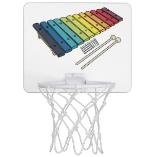 Xylophone cartoon illustration mini basketball hoop